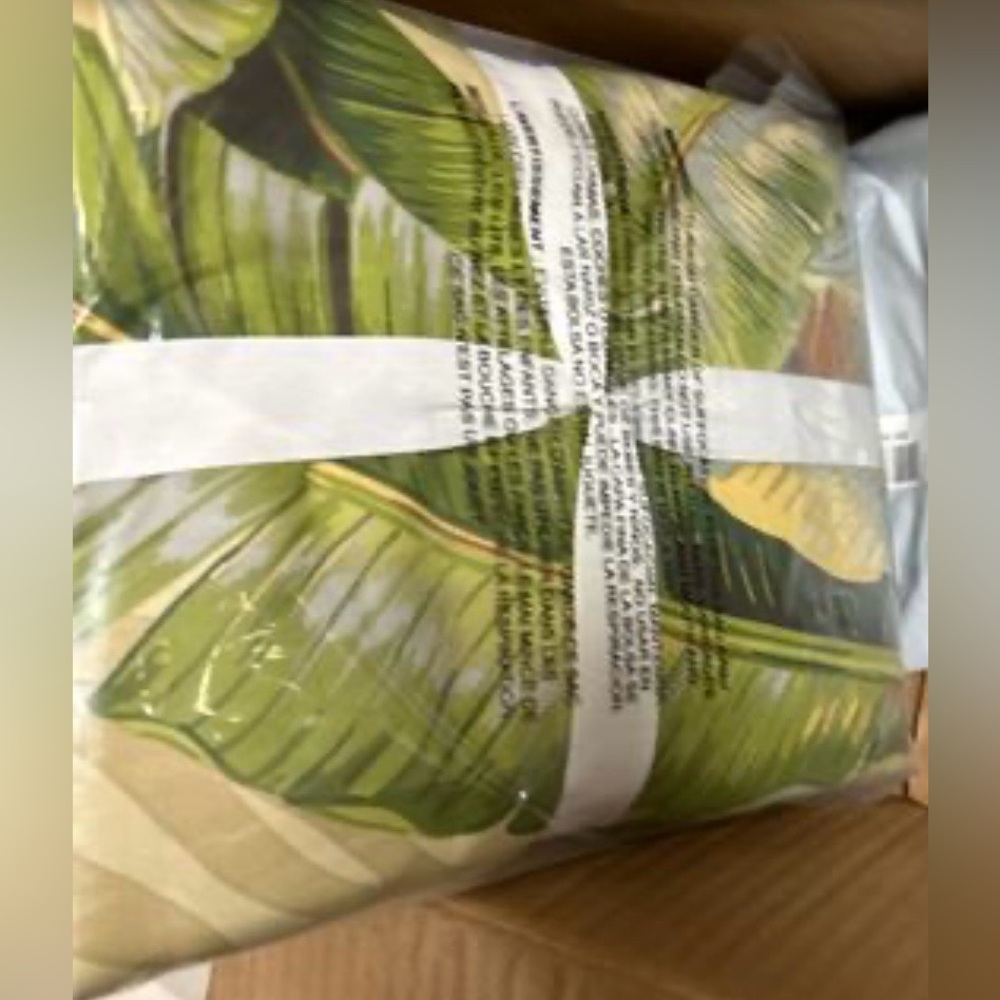 Tommy Bahama Palmiers Green Cotton Reversible 3 Piece Duvet Cover Set Queen New - Picture 3 of 4